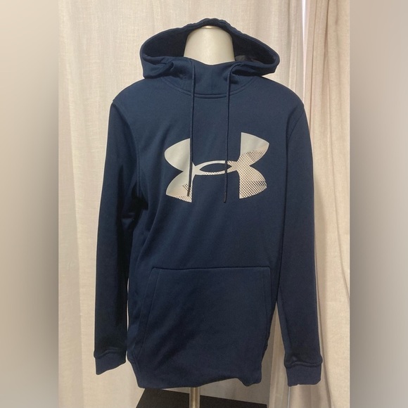 Under Armour Other - SM under armour high neck hoodie cold gear loose fit navy sweatshirt with hood